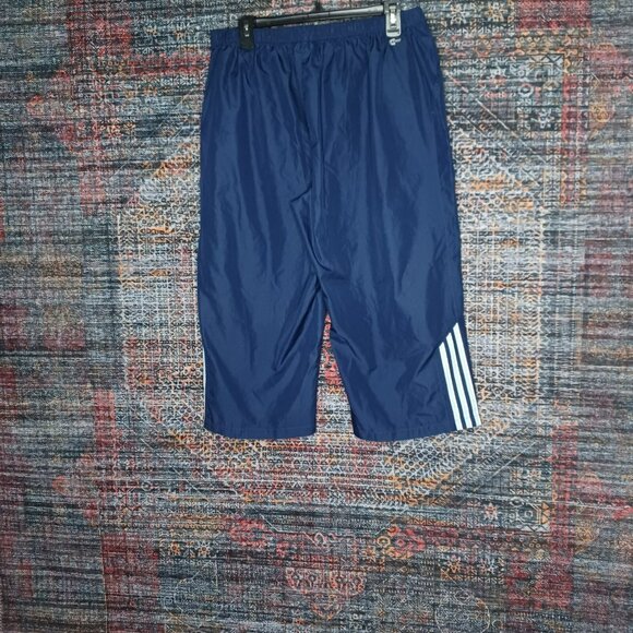 Vintage adidas Y2K womens navy white ClimaProof wide leg capris XL - Picture 2 of 11